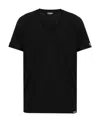 Dsquared2 V-collar Short-sleeved T-shirt In Black