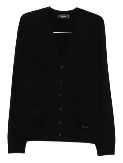 Dsquared2 V-neck Buttoned Cardigan In Black