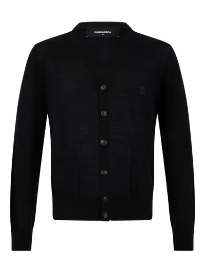 Dsquared2 V-neck Cardigan In Black