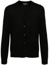 Dsquared2 V-neck Cardigan With Button-down Front And Front Pockets In Black