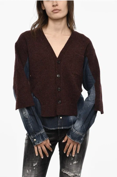 Dsquared2 V-neck Double Fabric Sweater With Buttons