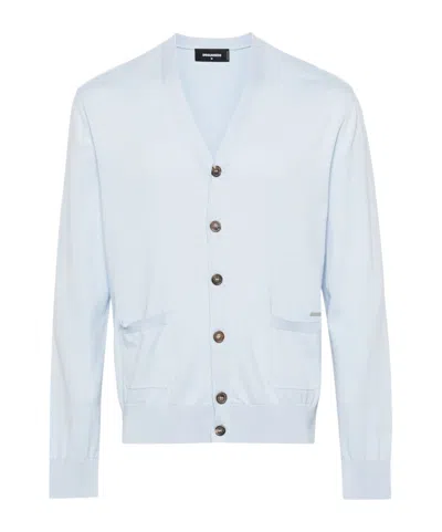 Dsquared2 V-neck Fine-knit Cardigan In White