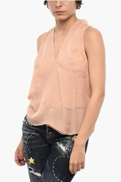 Dsquared2 V-neck Silk Top Grösse 44