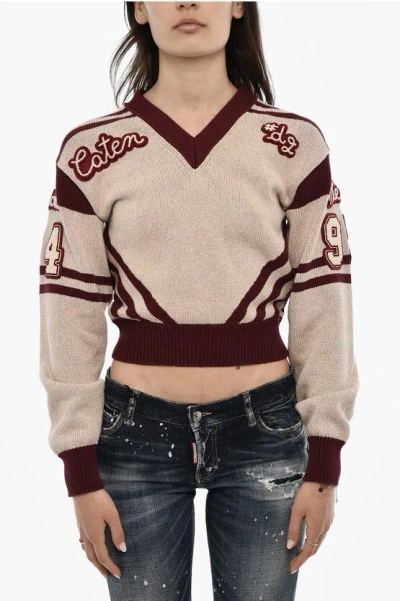Dsquared2 V-neck Sweater With Contrasting Trims