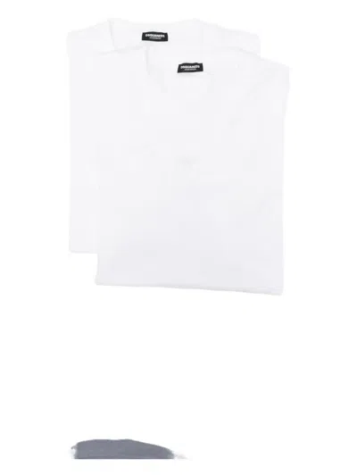 Dsquared2 V-neck T-shirt (pack Of Two) In White