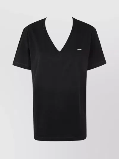 Dsquared2 V-neck T-shirt Short Sleeves In Black
