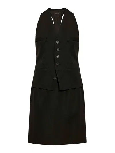 DSQUARED2 V-NECK WOOL DRESS