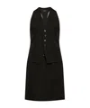 Dsquared2 V-neck Wool Mini Dress In Black