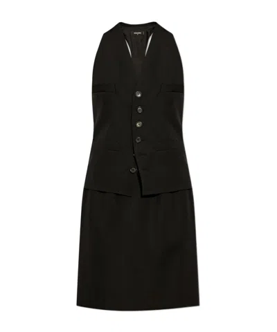 DSQUARED2 DSQUARED2 V-NECK SLEEVELESS MINI DRESS