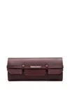 Dsquared2 Logo-plaque Pebbled-leather Clutch Bag In Purple