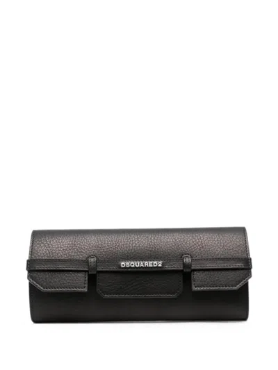 Dsquared2 Vacchetta Logo Clutch In Black