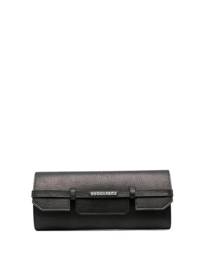 Dsquared2 Vacchetta Logo Clutch In Black