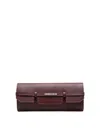 Dsquared2 Logo-plaque Pebbled-leather Clutch Bag In Red