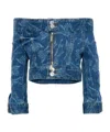 Dsquared2 X Vaquera Off-shoulder Zip-fastening Jacket In Blue