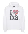 Dsquared2 Graphic Print Hooded Sweatshirt Drawstring In White