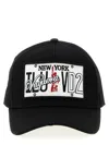 Dsquared2 Black Logo Patch Baseball Hat In Black