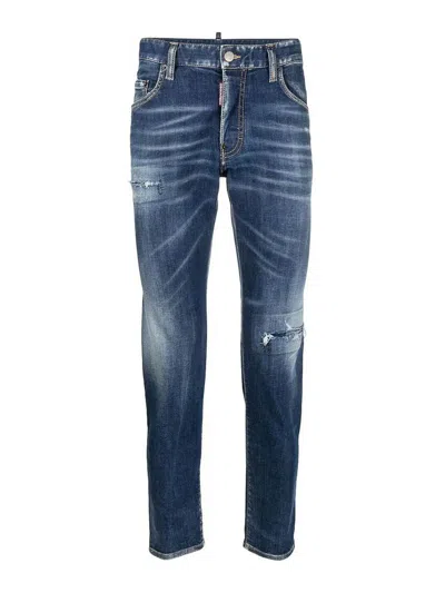 Dsquared2 Icon Distressed Skinny Jeans In Blue