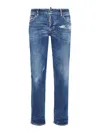 Dsquared2 Distressed Five-pocket Belt Loop Trousers In Blue