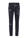 Dsquared2 Cool Gut Black Jeans With Belt Loops And Faded Effect In Denim Man In Black