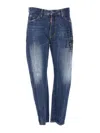 Dsquared2 Denim Bro Jeans Buttons Print Patch In Blue