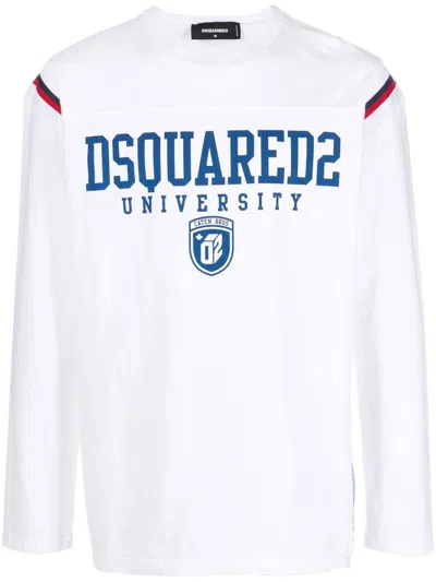 Dsquared2 T-shirt With Long Sleeves In White