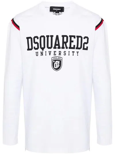 Dsquared2 Sweatshirt With Logo In Bianco