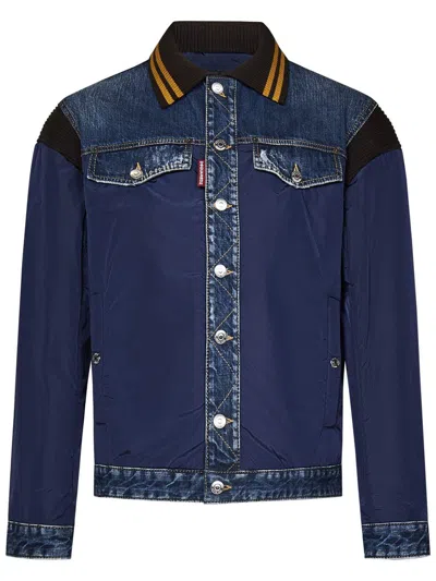 Dsquared2 Varsity Jacket In Blue