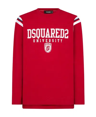 Dsquared2 Varsity Logo-print T-shirt In Red
