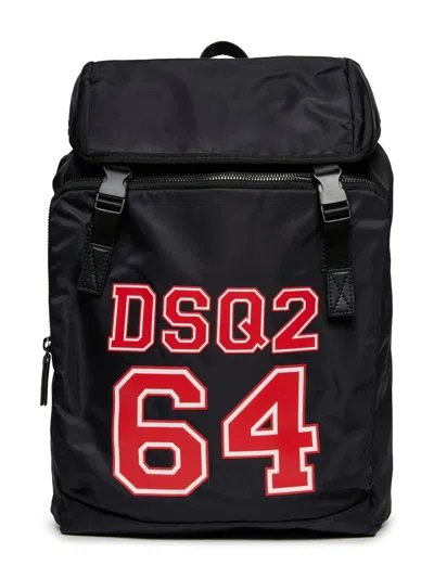 Dsquared2 Kids' Varsity-print Backpack In Black