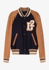 Dsquared2 Men D2 Varsity Wool And Leather Bomber In Brown