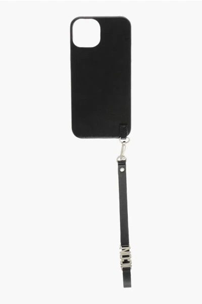 Dsquared2 Vegan Leather Cover Icon For Iphone 13/14 In Black