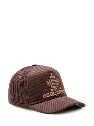 Dsquared2 Velvet Baseball Cap In Marrone
