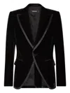 Dsquared2 Velvet Blazer In Black