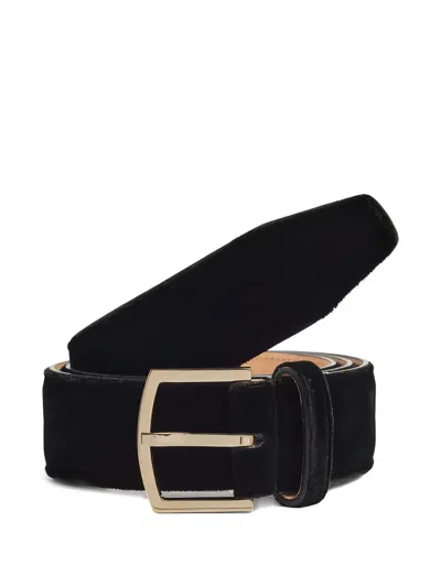 Dsquared2 Velvet Buckle Belt In Black