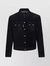 Dsquared2 Velvet Corduroy Jacket Adjustable Waist In Black