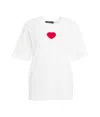 Dsquared2 Velvet Heart Easy Fit T-shirt In Bianco