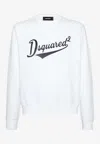 Dsquared2 Velvet Logo Sweatshirt In White