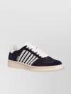 Dsquared2 Velvet Low-top Sneakers With Perforated Stripes
