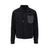 Dsquared2 Black Jacket With Classic Collar And Embossed Logo On The Front