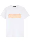 Dsquared2 Crew Neck Cracked Effect Graphic Print In White