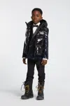 Dsquared2 Glossy Padded Vest With Logo Maple Leaf In Black