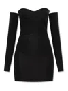 Dsquared2 Long Sleeves Shoulder-baring Dress In Black