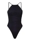 Dsquared2 Asymmetrical Evening One-piece Swimsuit In Black