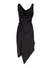 Dsquared2 Cowl-neck Midi Dress In Black