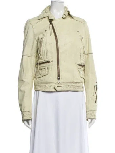 Pre-owned Dsquared2 Vintage 2004 Biker Jacket In Neutral