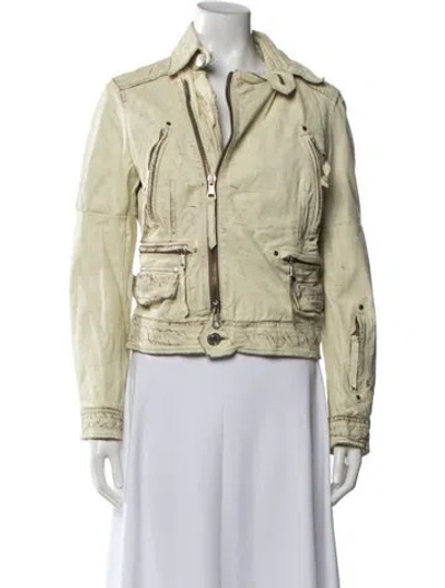 Pre-owned Dsquared2 Vintage 2004 Biker Jacket In Neutrals