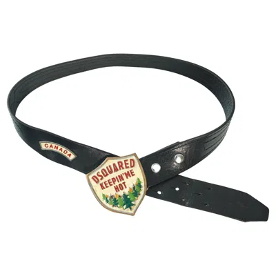 Pre-owned Dsquared2 Vintage 2004 'keepin Me Hot' Buckle Belt In Black