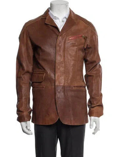 Pre-owned Dsquared2 Vintage 2007 Moto Jacket In Brown