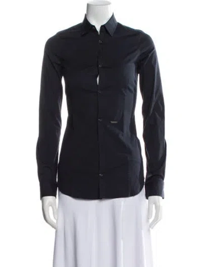 Pre-owned Dsquared2 Vintage 2010 Button-up Top In Blue