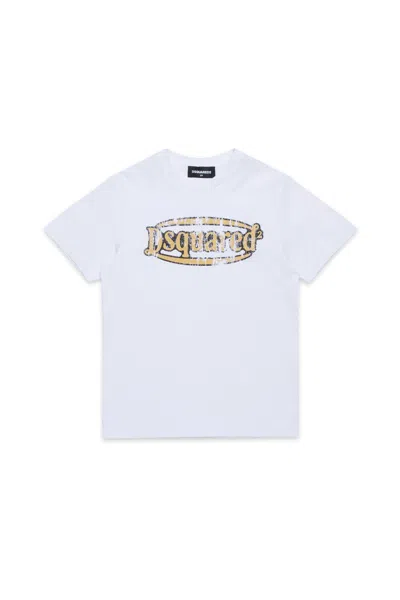 Dsquared2 Kids' Vintage Branded T-shirt In White